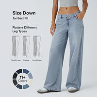 Load image into Gallery viewer, Halara Flex Asymmetric Low Rise Wide Leg Jeans