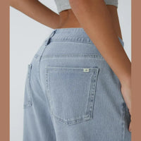 Load image into Gallery viewer, Halara Flex Asymmetric Low Rise Wide Leg Jeans