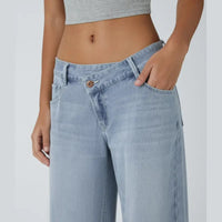 Load image into Gallery viewer, Halara Flex Asymmetric Low Rise Wide Leg Jeans