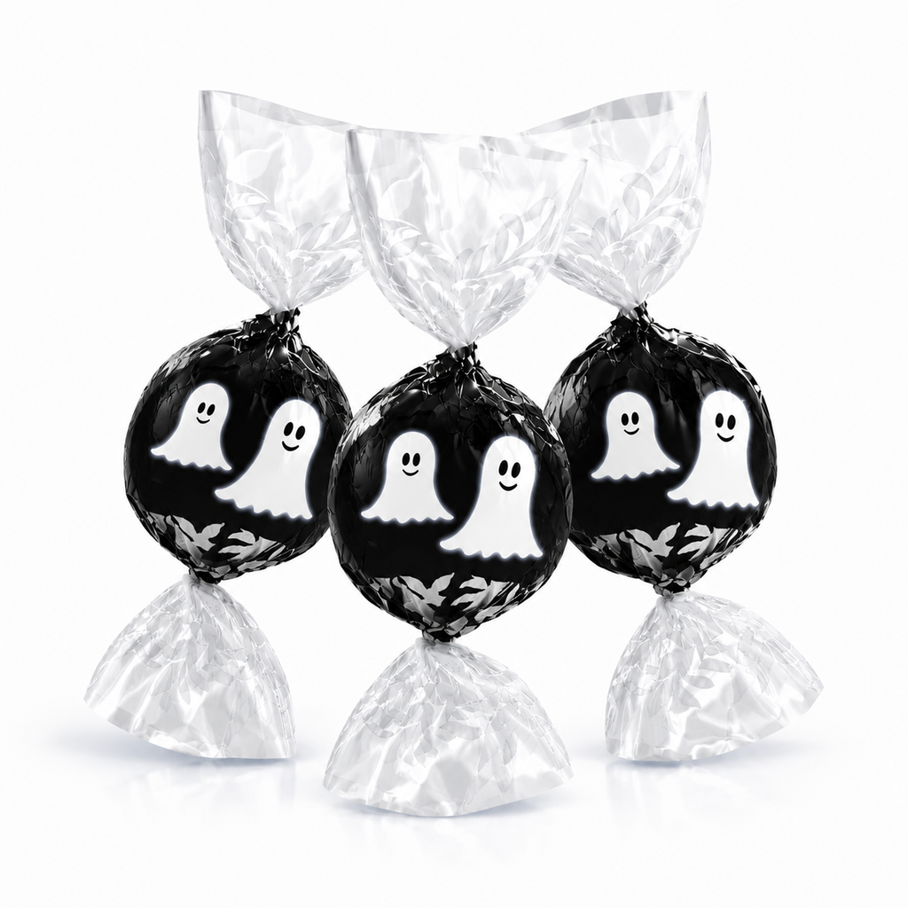 Lindt LINDOR Halloween Ghost Wrapper Milk & White Chocolate Truffles – Bulk Value Bag