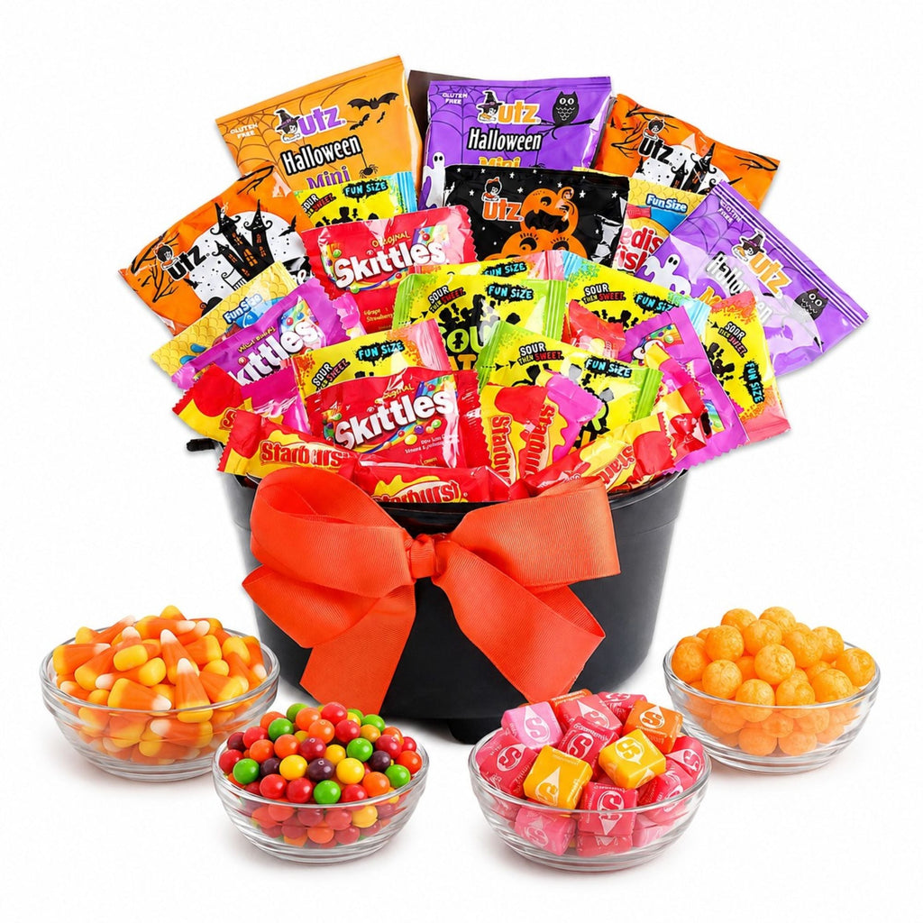 Witch's Cauldron of Halloween Treats Gift Basket