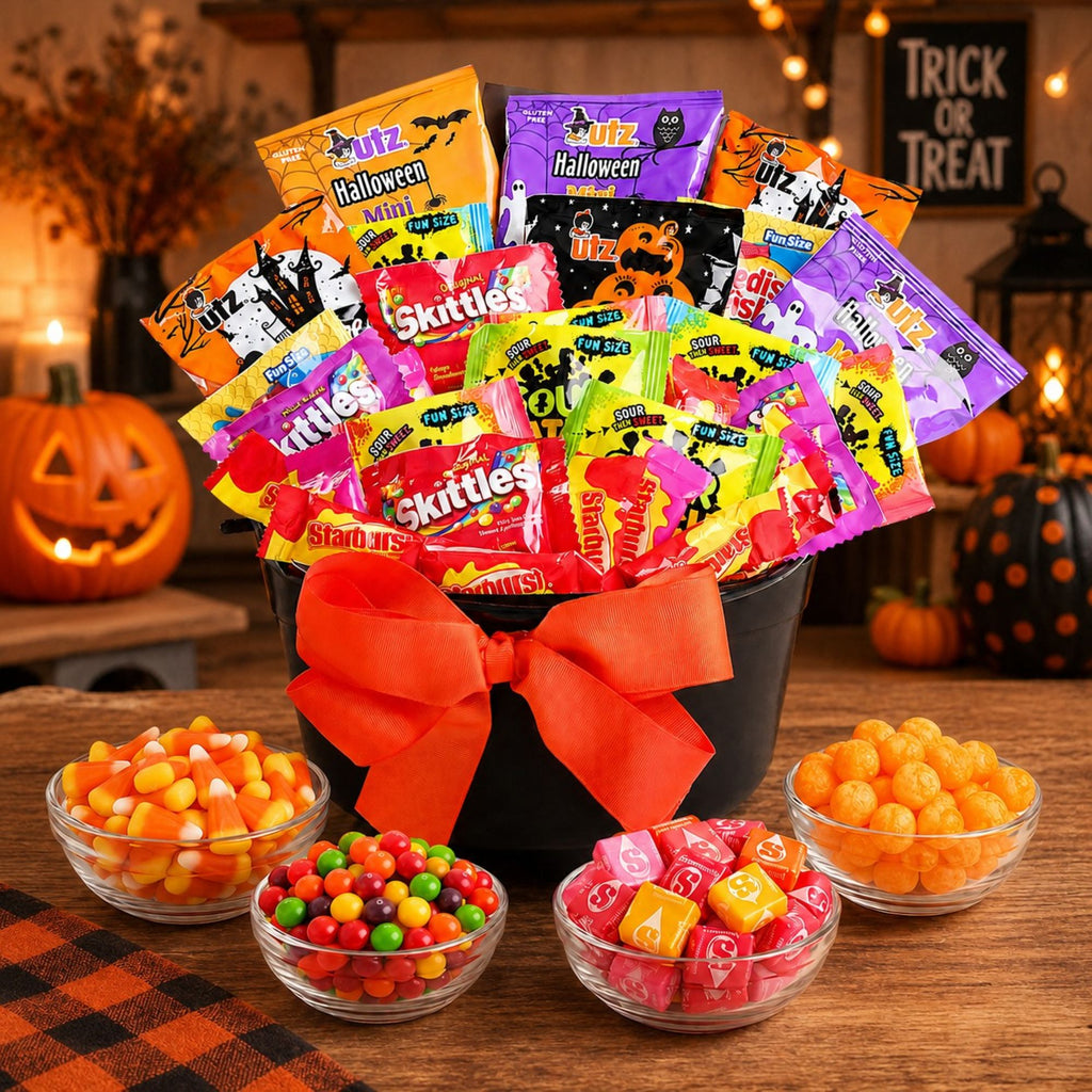 Witch's Cauldron of Halloween Treats Gift Basket