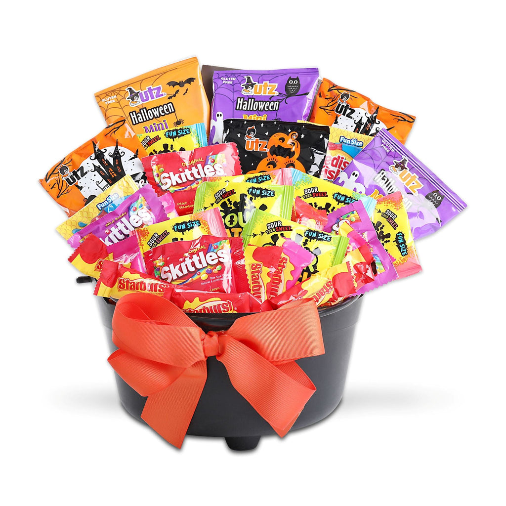 Witch's Cauldron of Halloween Treats Gift Basket