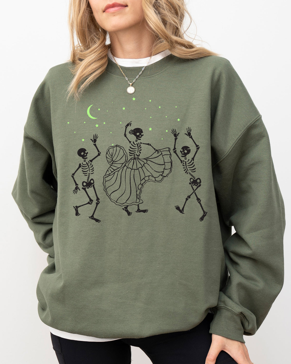 Dance Day of the Dead Skeleton Witch Skull Spooky Halloween Costume Theme Sweatshirt