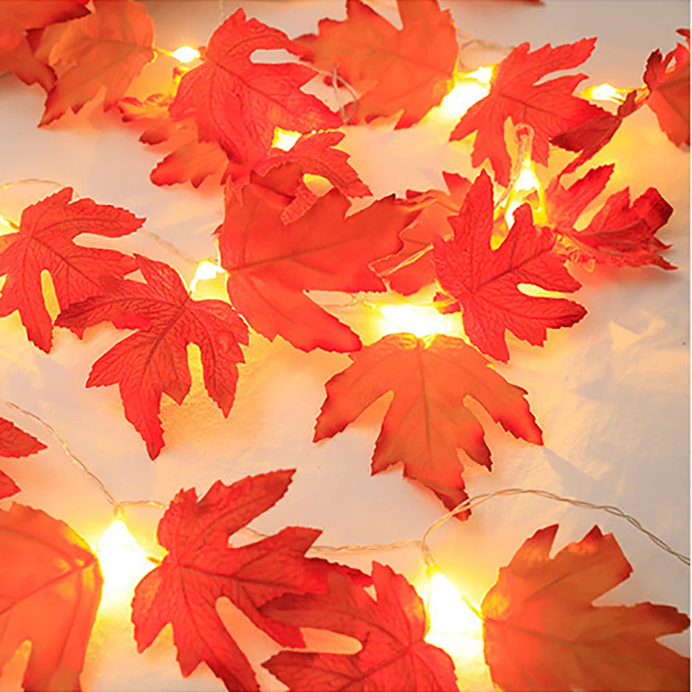 Halloween LED Maple Leaf Garland String Lights
