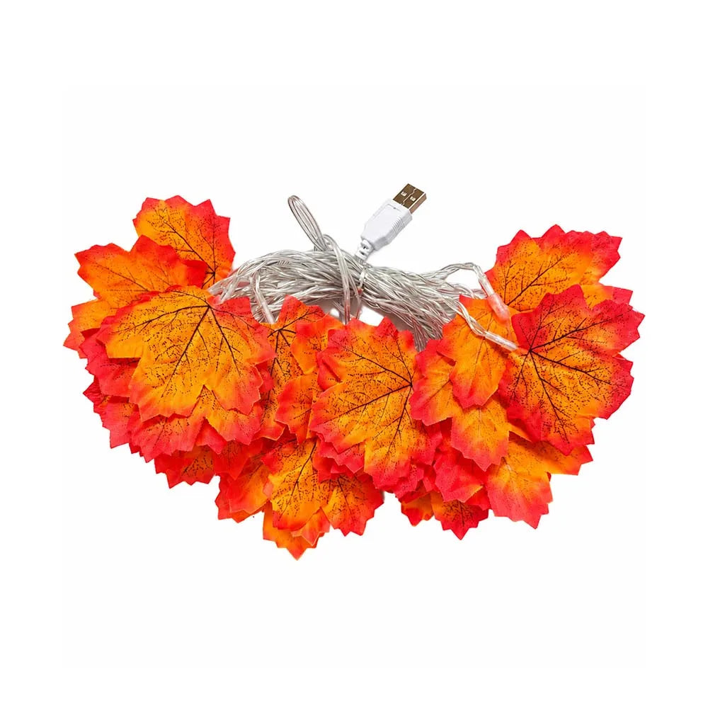 Halloween LED Maple Leaf Garland String Lights