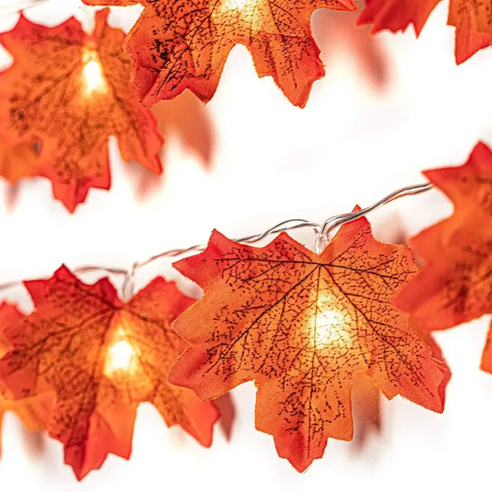 Halloween LED Maple Leaf Garland String Lights