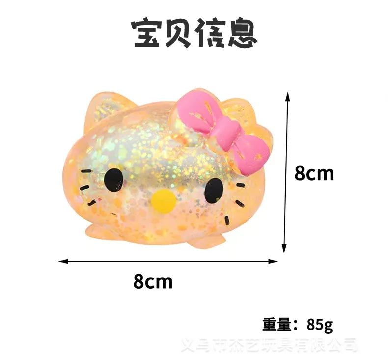 Hello Kitty Glitter Squishy Stress-Relief Fidget Toy - 1 PC Random Color