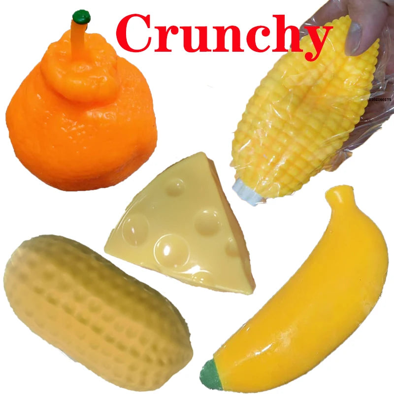 Fruit & Snack Squishy Fidget Stress-Relief Toys