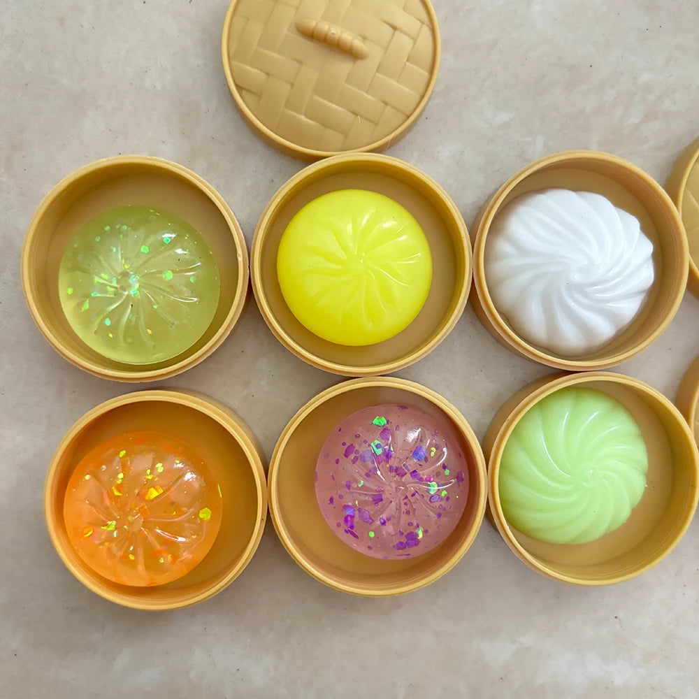 Mini Dumpling & Steamed Bun Squishy Fidget Set