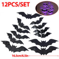 12-Piece LED Light-Up 3D Bat Wall Decorations
