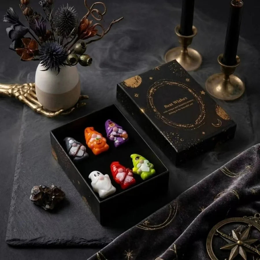 Halloween Mini Dwarf Resin Figurines with Gift Box
