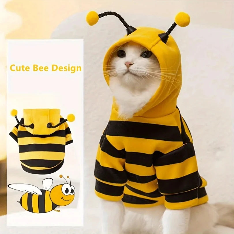 Bee Pet Halloween Hoodie Costume for Dogs & Cats