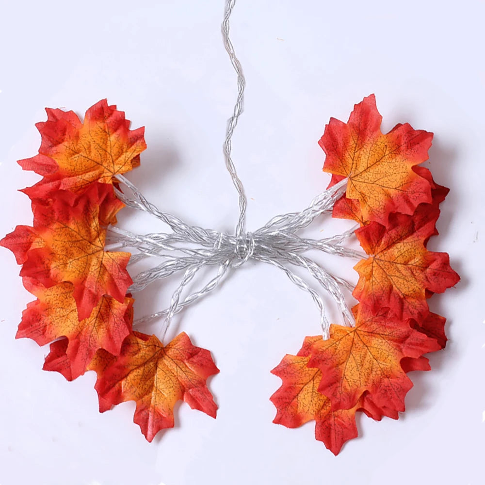 Halloween LED Maple Leaf Garland String Lights