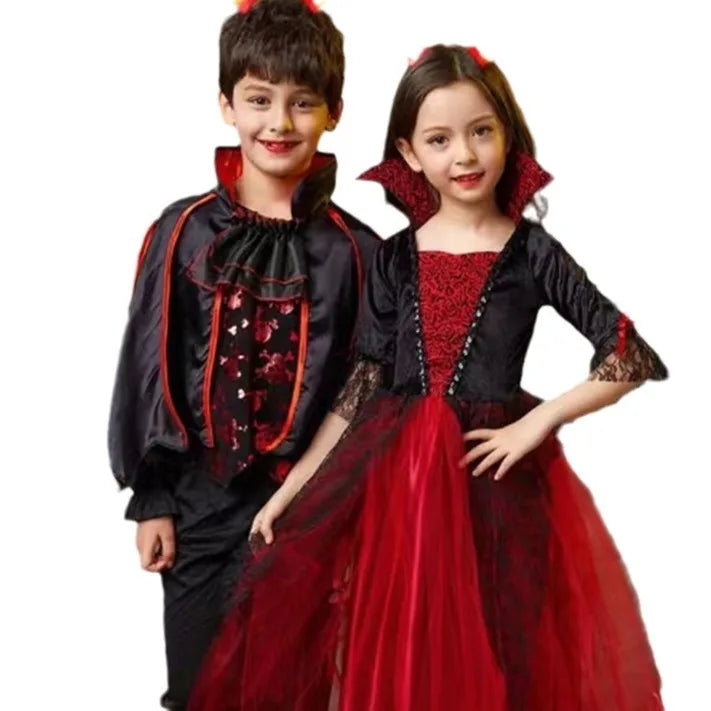 Girls Vampire Costume Gothic Tutu Dress – Halloween Fantasy Outfit