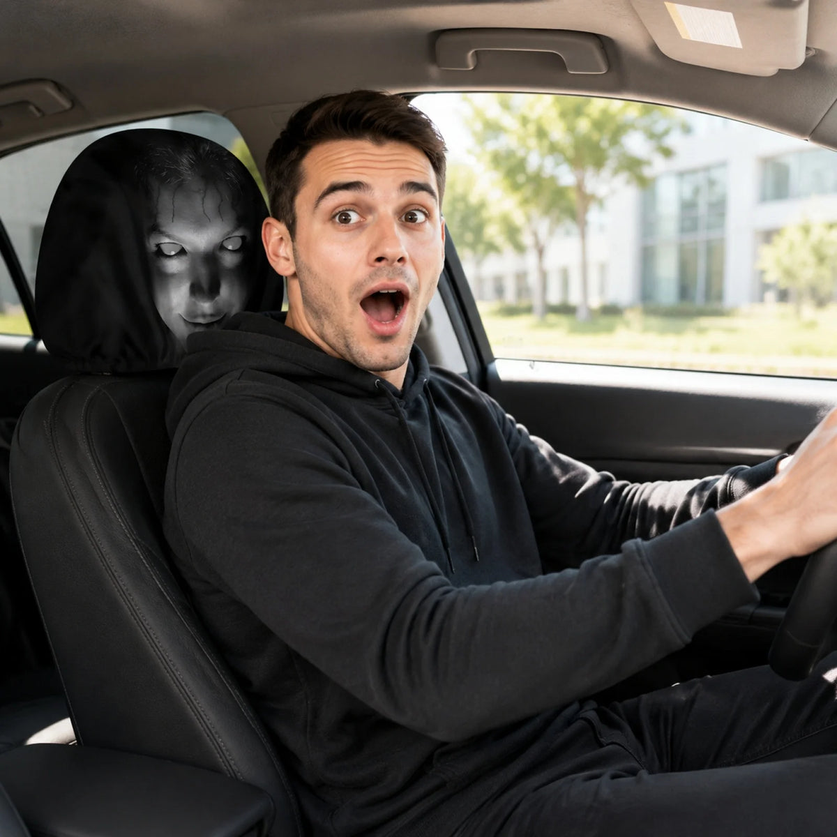 Funny Halloween Car Headrest Cover