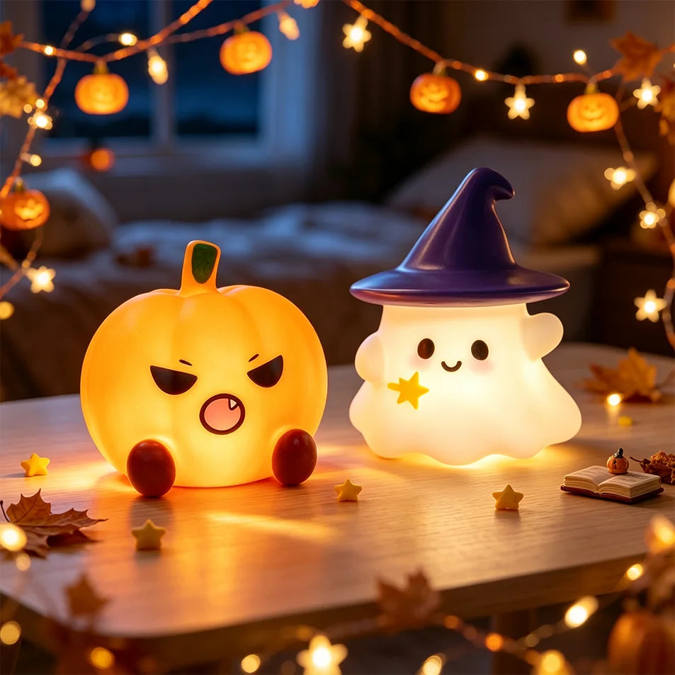 Cute Ghost & Pumpkin Halloween LED Night Light