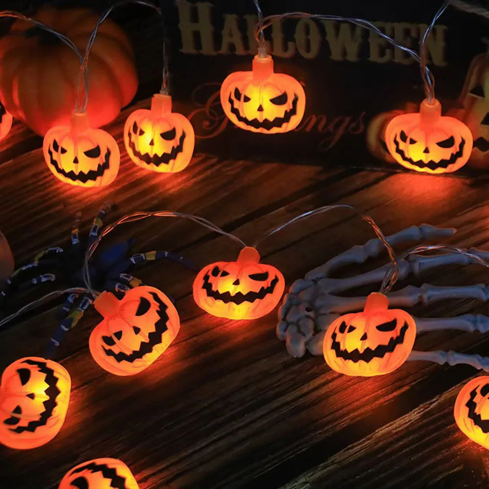 Halloween LED Pumpkin, Ghost & Spider Web String Lights