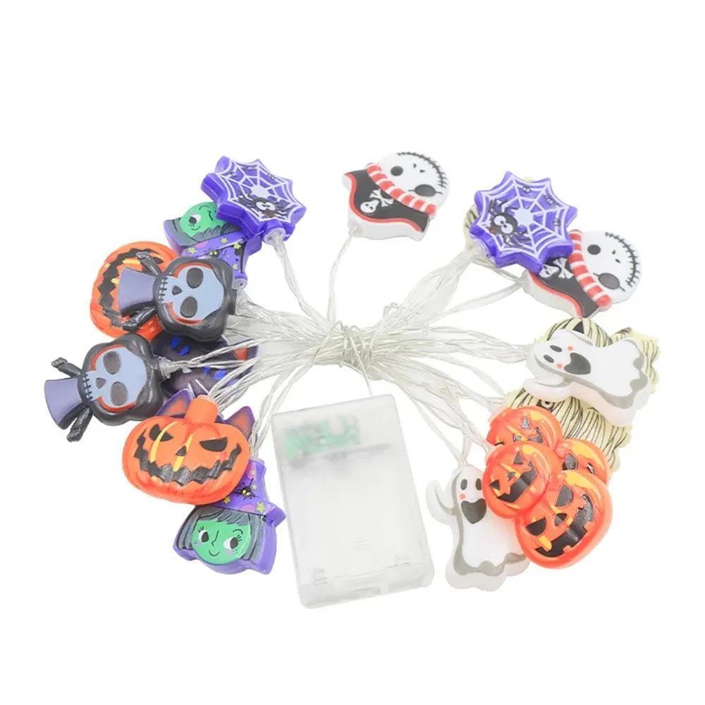 Halloween LED Pumpkin, Ghost & Spider Web String Lights