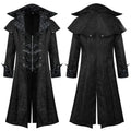 2026 Burgundy Medieval Jacquard Trench Coat for Men,Vintage Gothic Dark Men's Jacket ,Halloween Cosplay Performance Costume Men