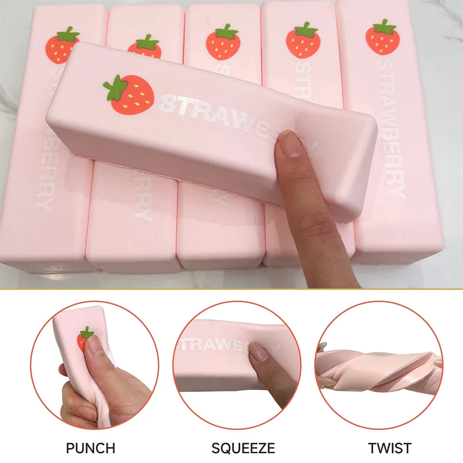 Strawberry Butter Stick Squishy Fidget Toy
