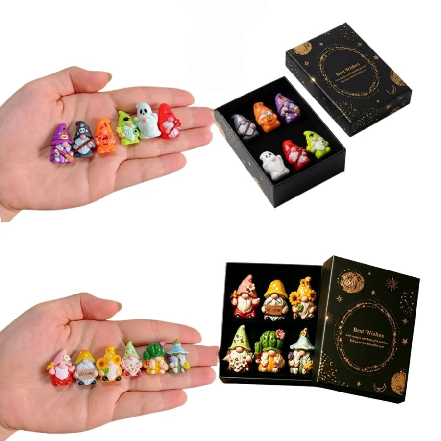 Halloween Mini Dwarf Resin Figurines with Gift Box