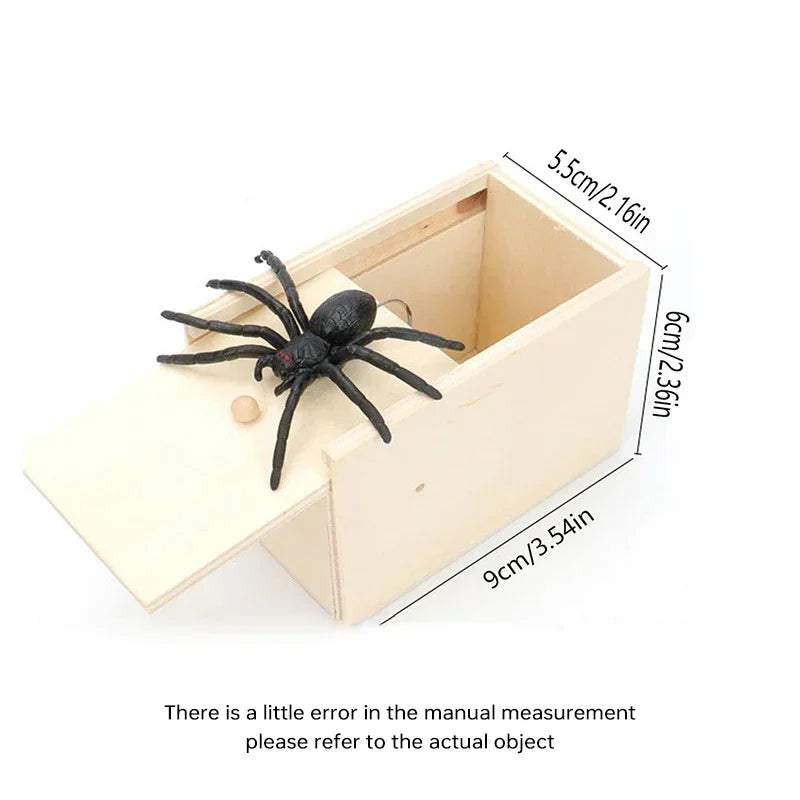 Wooden Spider Scare Box Prank Toy