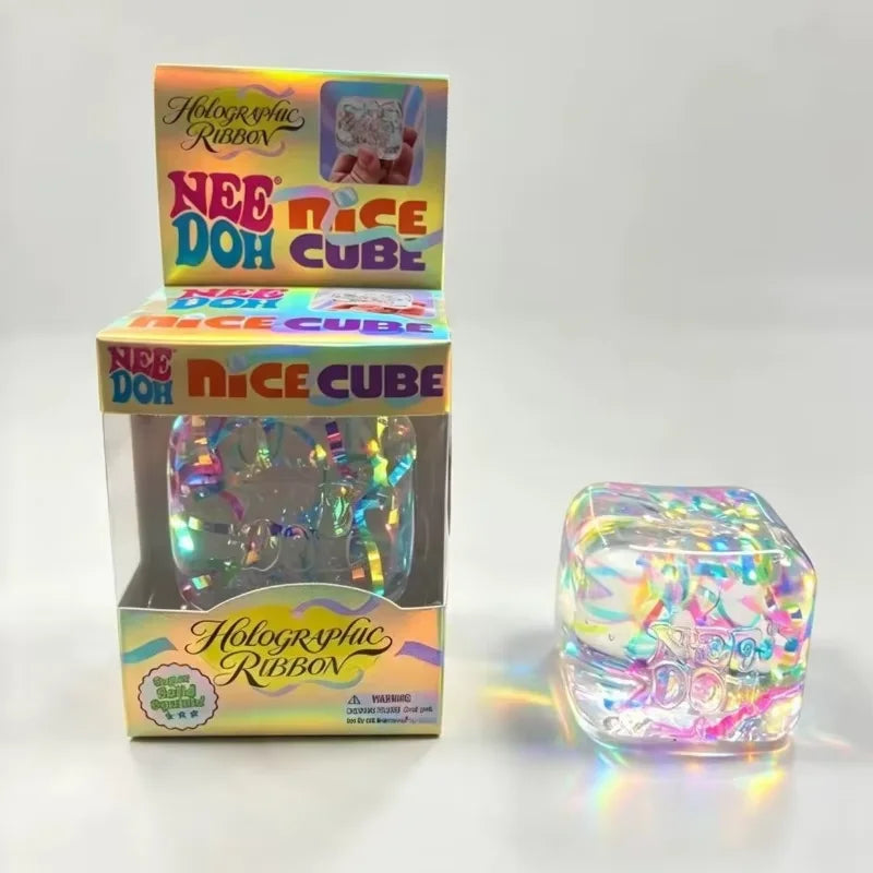 Needoh Holographic Ribbon Squeeze Sensory Toy