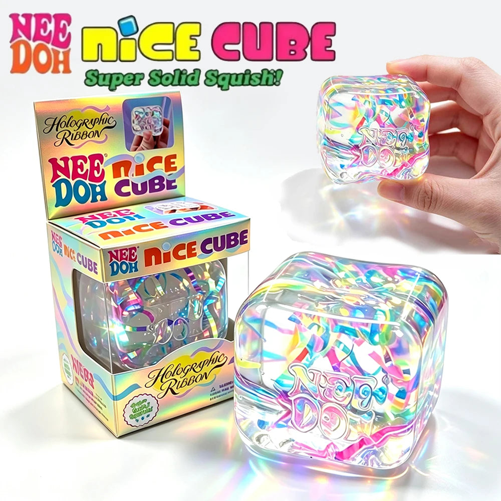 Needoh Holographic Ribbon Squeeze Sensory Toy