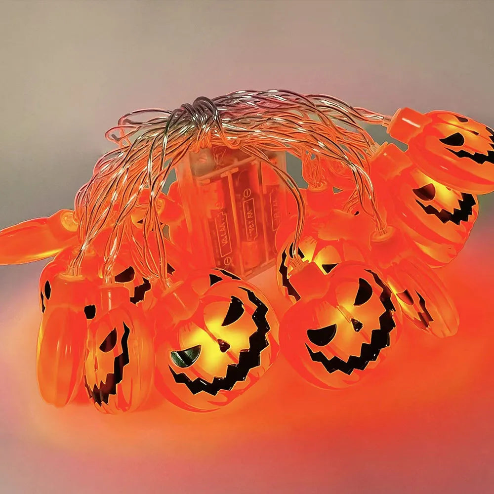 Halloween LED Pumpkin, Ghost & Spider Web String Lights