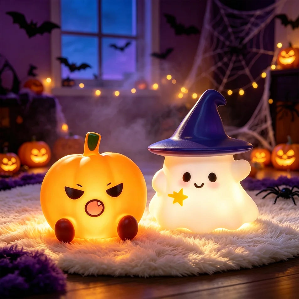 Cute Ghost & Pumpkin Halloween LED Night Light