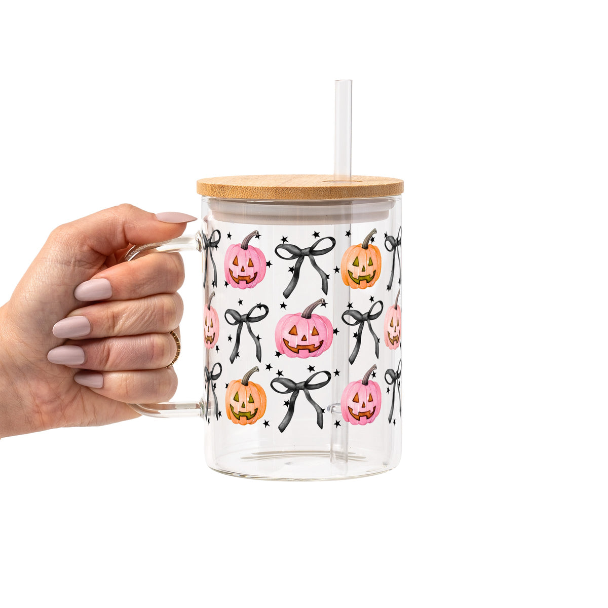 Halloween Coquette Pumpkins Glass Cups