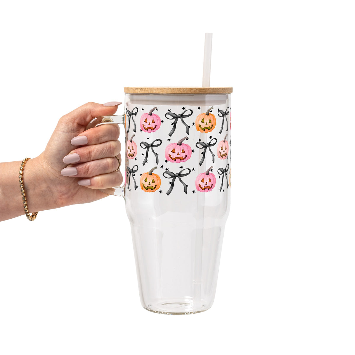 Halloween Coquette Pumpkins Glass Cups