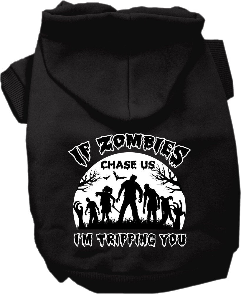 Halloween Pet Hoodie "If Zombies Chase Us, I'm Tripping You"